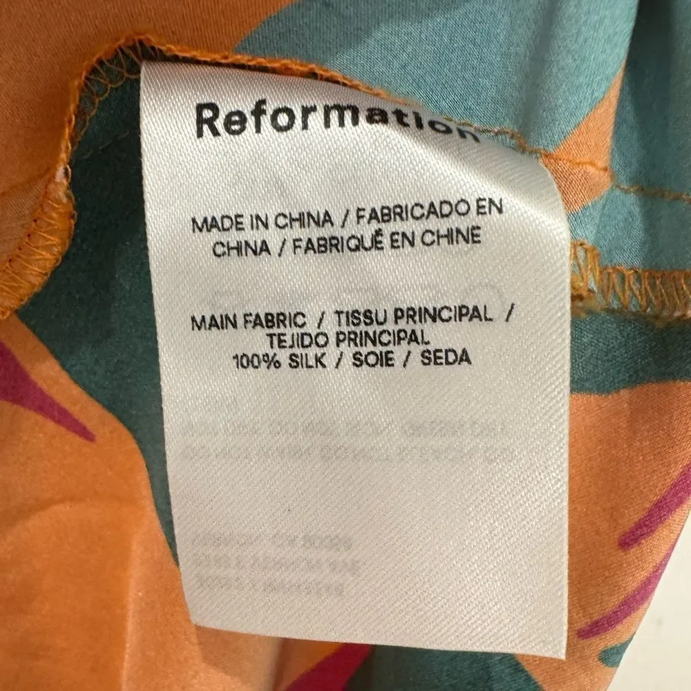 Reformation Daytona silk dress in “Electra” orange floral - Picture 11 of 11